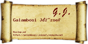 Galambosi József névjegykártya