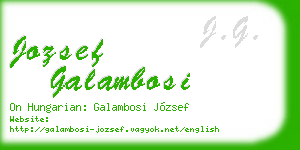 jozsef galambosi business card